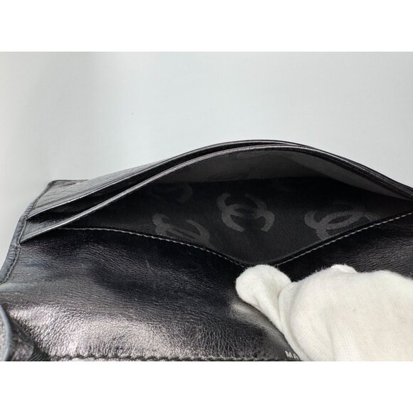 Chanel Black Quilted Leather CC Logo Wallet With Card Slots COA‎ - Picture 16 of 16